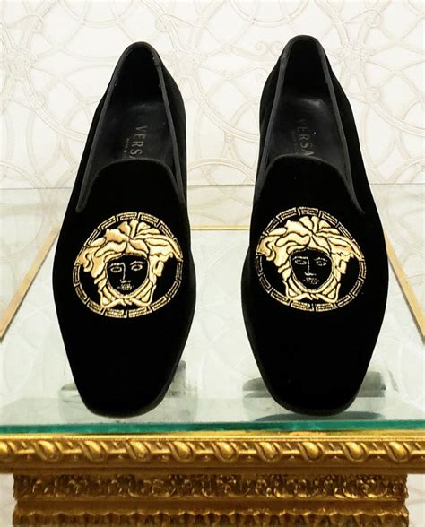 versace loafers on sale|versace medusa velvet loafers.